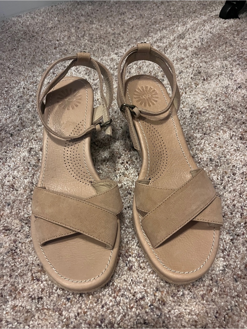 Women’s UGG 7, Ankle-Strap Wedge Sandals